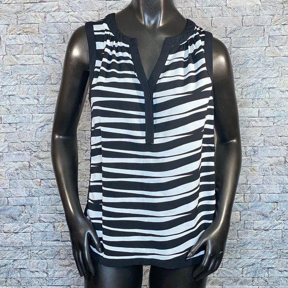 attention Tops - Attention Striped Pull Over Blouse